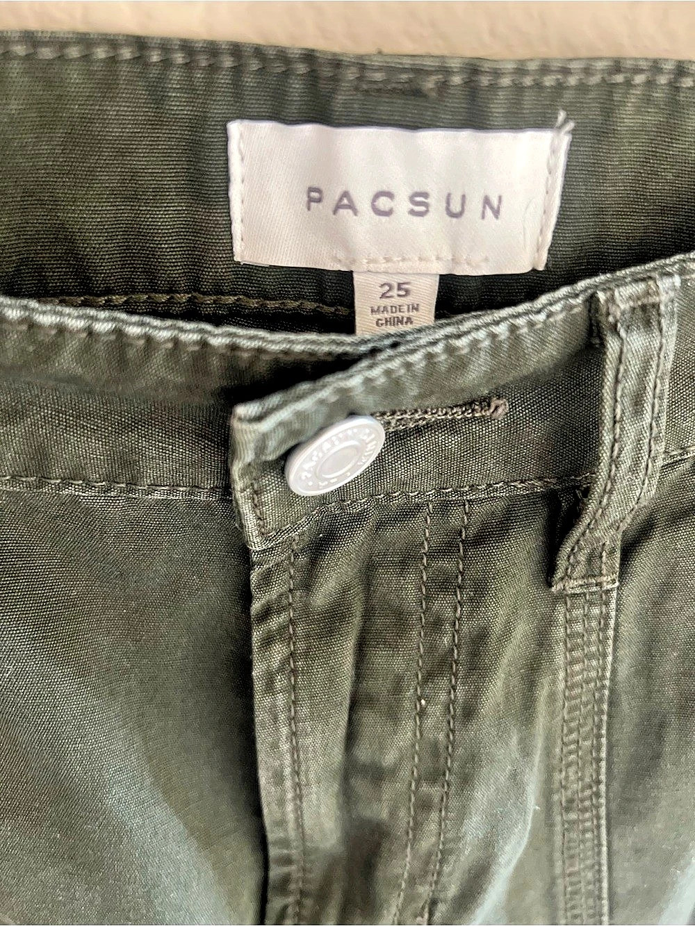Pacsun Army Green Mid Rise Vintage Y2K Bootcut Pants Waist 25 - Picture 6 of 6